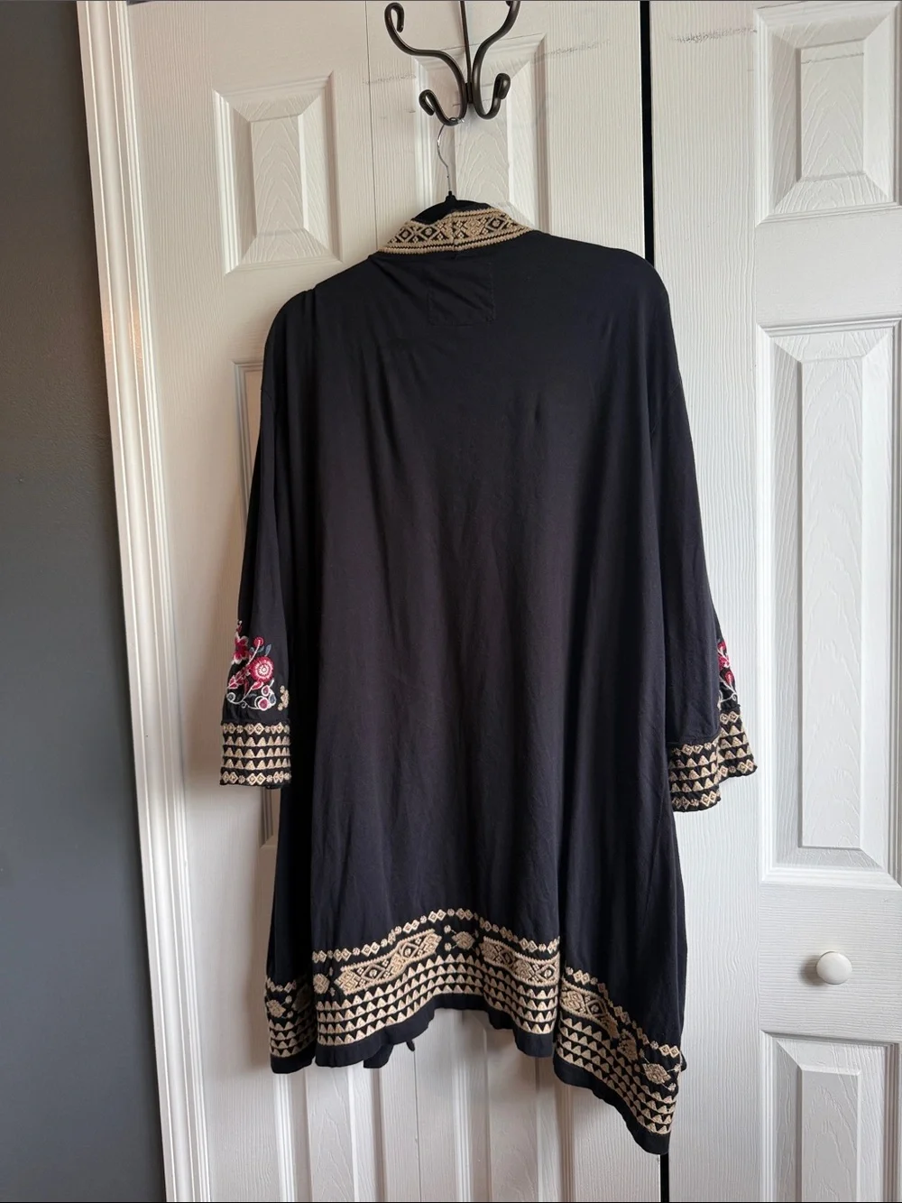 Johnny Was Black Embroidered Open Cardigan - Picture 6 of 7